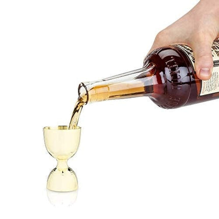 Viski Gold Canterbury Jiggers, 1 & 2 oz