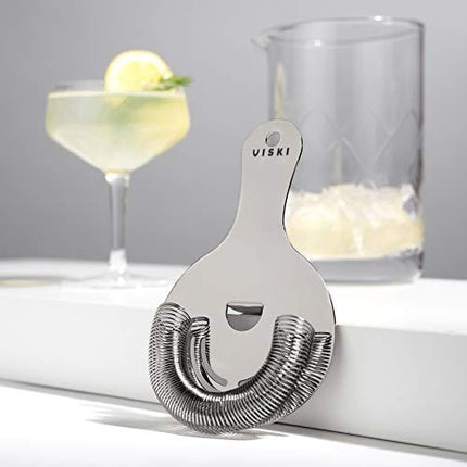 Viski Hawthorne Strainer, Stainless Steel Cocktail Strainer, Professional Bartending Accessories