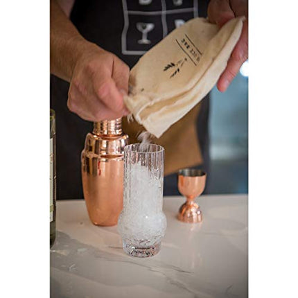 Viski Professional Lewis Bag and Mallet Bartender Kit & Bar Tools Kitchen Accessory 12", Ice Bag & Mallet