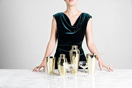 Viski Raye Angled Stemmed Vintage Coupe Glasses Set of 2 - Premium Crystal Clear Cocktail Glasses & Champagne Coupe Drinks Gift Set - 7oz