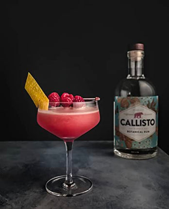 Viski Raye Angled Stemmed Vintage Coupe Glasses Set of 2 - Premium Crystal Clear Cocktail Glasses & Champagne Coupe Drinks Gift Set - 7oz