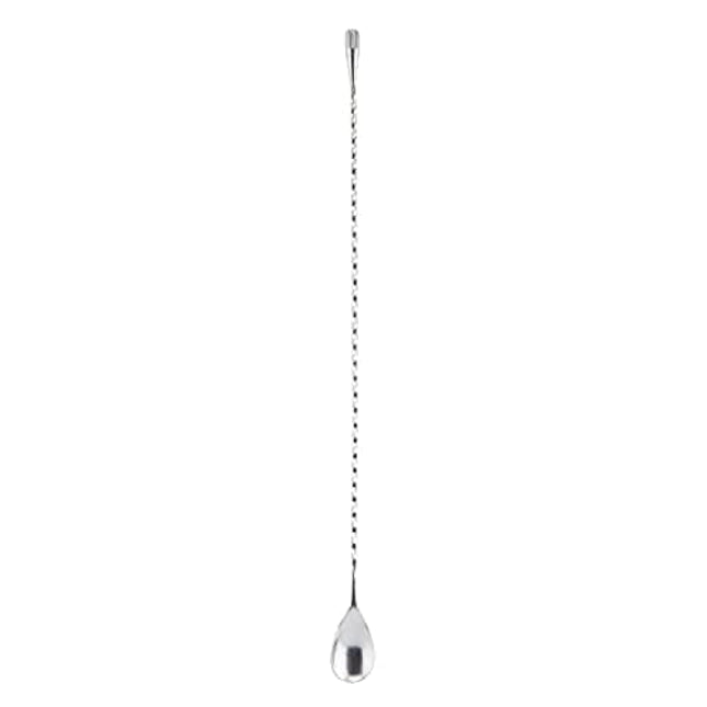 Viski Stainless Steel Weighted Barspoon, Japanese Style Twisted Stem Handle, Teardrop Weight