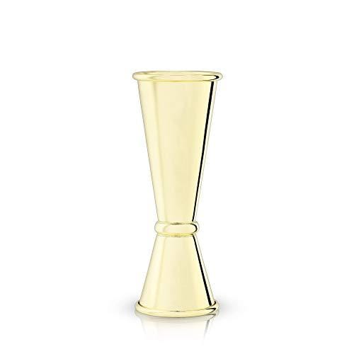 Viski Japanese Style Double Jigger for Cocktails Bar Kit Essential with Interior Measurements, 1 oz and 2 oz, Gold