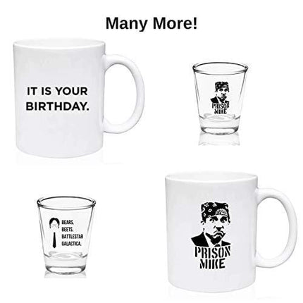 Prison Mike Shot Glass - The Office Merchandise | Funny Michael Scott for Men and Women - Dunder Mifflin Inspired Shot Glasses