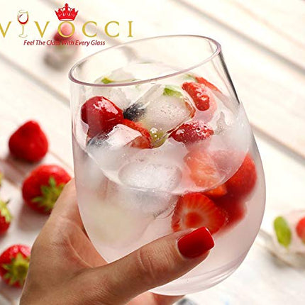 Vivocci Unbreakable Plastic Stemless Wine Glasses 20 oz | 100% Tritan Heavy Base | Shatterproof Glassware | Ideal For Cocktails & Scotch | Perfect For Homes & Bars | Dishwasher Proof, Buy 8 Pay 6