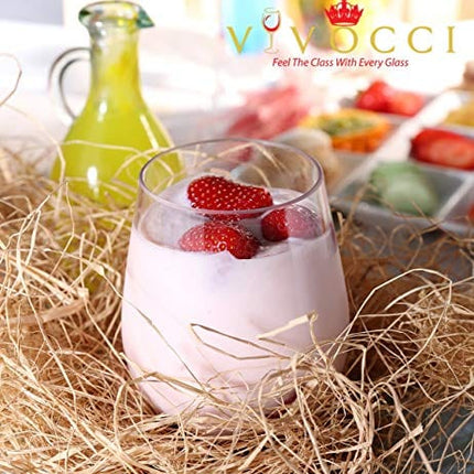 Vivocci Unbreakable Plastic Stemless Wine Glasses 20 oz | 100% Tritan Heavy Base | Shatterproof Glassware | Ideal For Cocktails & Scotch | Perfect For Homes & Bars | Dishwasher Proof, Buy 8 Pay 6