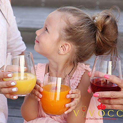 Vivocci Unbreakable Plastic Stemless Wine Glasses 20 oz | 100% Tritan Heavy Base | Shatterproof Glassware | Ideal For Cocktails & Scotch | Perfect For Homes & Bars | Dishwasher Proof, Buy 8 Pay 6