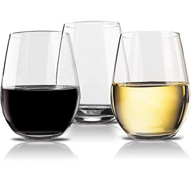 Vivocci Unbreakable Elegant Plastic Stemless Wine Glasses 20 oz | 100% Tritan Heavy Base | Shatterproof Glassware | Ideal For Cocktails & Scotch | Perfect For Homes & Bars | Dishwasher Proof, Set of 2