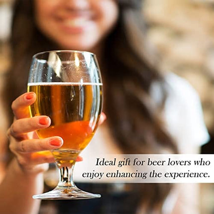 Volarium Craft Beer Glasses Set of 6, Belgian Style Stemmed Tulip Classics, IPA Beer Tasting Glassware,13 1/2 oz