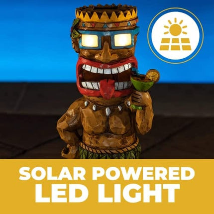 VP Home Cocktail Tiki Solar Light for Home and Outdoor Decor, Cocktail Tiki Solar Powered Flickering LED Garden Light Backyard Cocktail Tiki Statue Solar Garden Decor Outdoor Tiki Bar Decorations