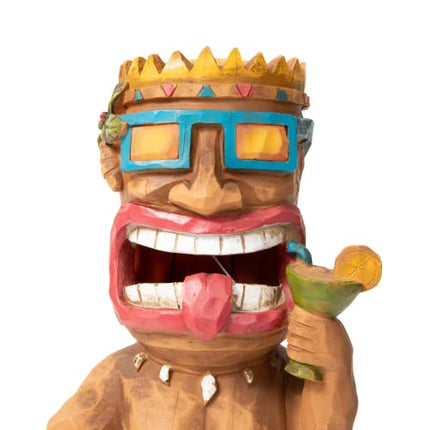VP Home Cocktail Tiki Solar Light for Home and Outdoor Decor, Cocktail Tiki Solar Powered Flickering LED Garden Light Backyard Cocktail Tiki Statue Solar Garden Decor Outdoor Tiki Bar Decorations