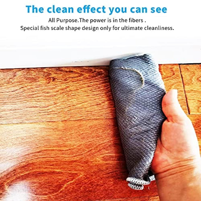 Fish Scale Lint Free Microfiber cleaning cloth,Best Glass window mirror cleaning cloth, Streak Free Nano Miracle cloths for glasses,Stainless Steel,Wine Glass Polishing Towel,Dish cloth Pack of 6,Grey