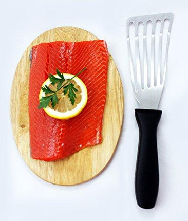 Stainless Steel Fish Spatula, Professional Slotted and Angled Turner, Kitchen Tool, Brilliant Seafood and Baking Cooking Utensil, with 6.5 Inch Blade, Comfortable Ergonomic Handle