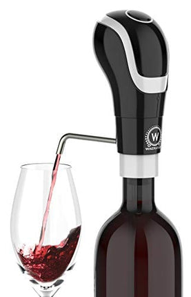 Waerator Instant 1-Button Aeration & Decanter Electric Wine Aerator: Enhance Wine Flavor of Waerator All Ages; Convenient Spout (Black)