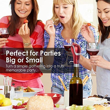 Waerator Instant 1-Button Aeration & Decanter Electric Wine Aerator: Enhance Wine Flavor of Waerator All Ages; Convenient Spout (Black)