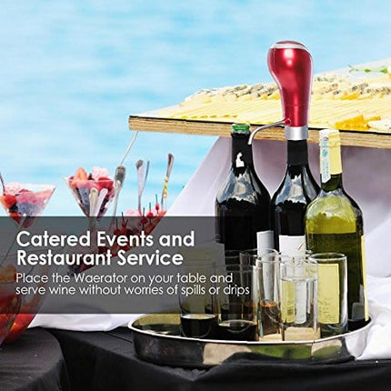 Waerator Instant 1-Button Aeration & Decanter Electric Wine Aerator: Enhance Wine Flavor of Waerator All Ages; Convenient Spout (Black)