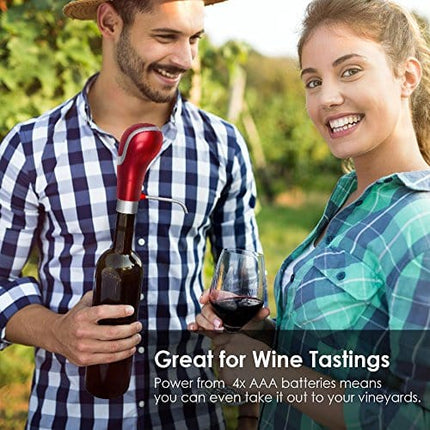 Waerator Instant 1-Button Aeration & Decanter Electric Wine Aerator: Enhance Wine Flavor of Waerator All Ages; Convenient Spout (Black)