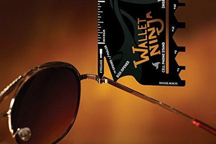 Wallet Ninja- 18 in 1 Credit Card Sized Multitool (#1 Best Selling in the World) (Black)