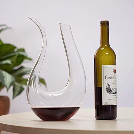 Wine Decanter, WBSEos Hand Blown Classic Wine Carafe, Lead-free Glass,Wine Gift for Aerating,Wine Accessories 1.5L