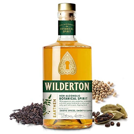 Wilderton Earthen Non Alcoholic Spirits - Botanical Spirit with Spice, Wood, and Smoke Notes - Zero Proof Alcohol Free Drinks - 25.4 fl oz