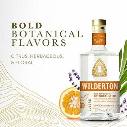 Wilderton Lustre Non Alcoholic Spirits - Botanical Spirit with Citrus, Herbaceous and Floral Notes - Zero Proof Alcohol Free Drinks - 25.4 fl oz