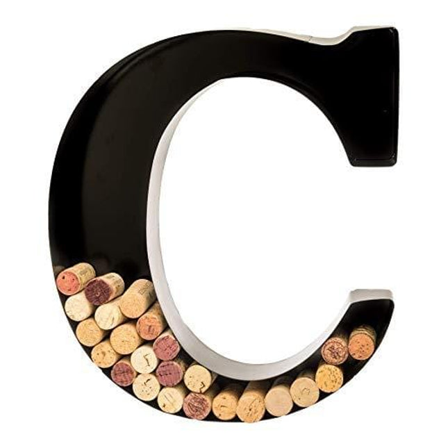 Wine Cork Holder - Metal Monogram Letter (C)
