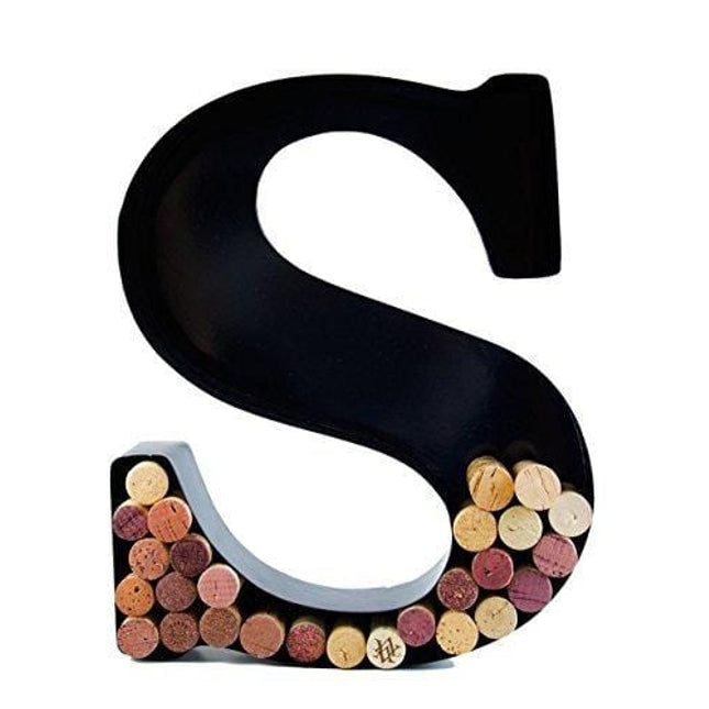 Wine Cork Holder - Metal Monogram Letter (S)