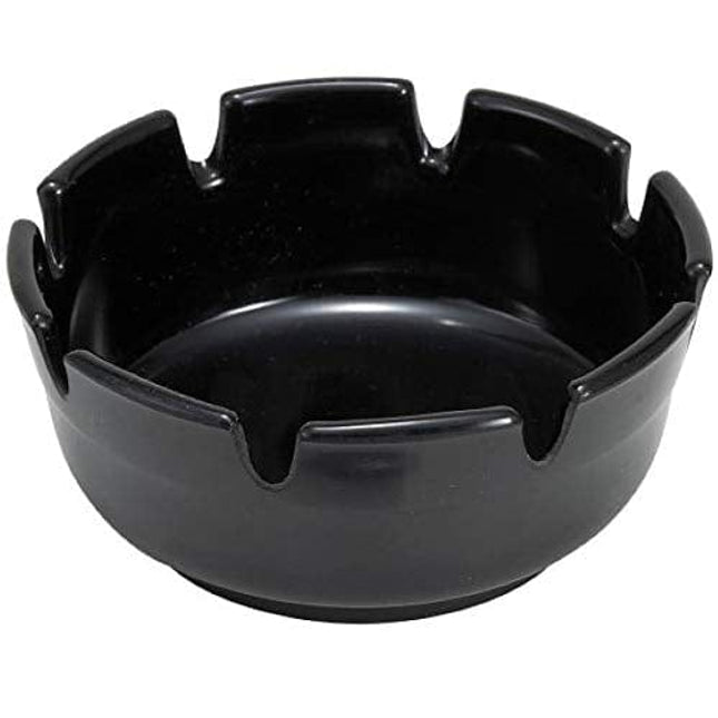 4" Black Melamine Ash Tray Pack of 12
