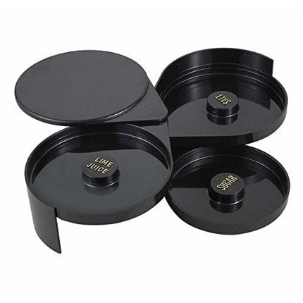 Winco 11013 Margarita Cocktail Salt and Sugar Glass Rimmer, Medium, Black