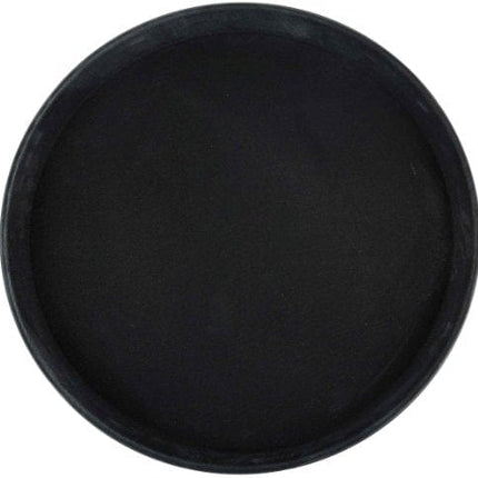 Winco TFG-14K Round Fiberglass Tray with Non-Slip Surface, 14-Inch, Black