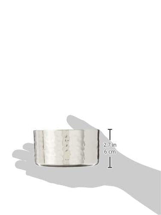 Winco Double Wall Wine Coaster, Satin Finish, Hammered, 5" Diameter, Silver