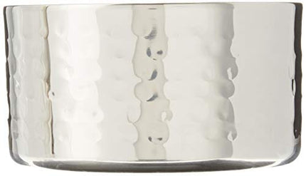 Winco Double Wall Wine Coaster, Satin Finish, Hammered, 5" Diameter, Silver