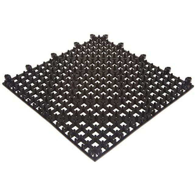 Winco Interlocking Bar Mat, 12 by 12-Inch, Dark Smoke,Black,Medium