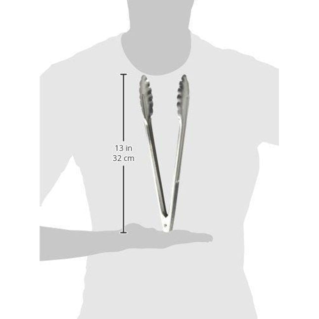 Winco Stainless Steel, Coiled Spring Utility Tong Heavyweight, 12-Inch, Medium