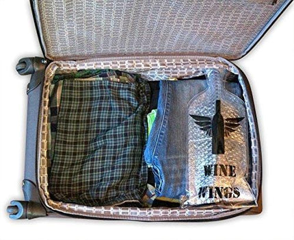 Upgraded 4 Pack Wine Wings Reusable Bottle Protector Sleeve Travel Bag Luggage Leak Safe