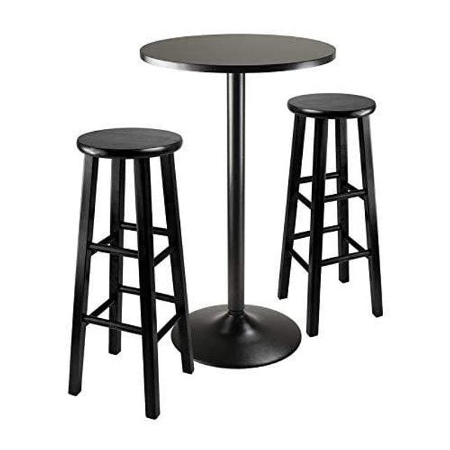 Winsome Obsidian Pub Table Set, 1, Black