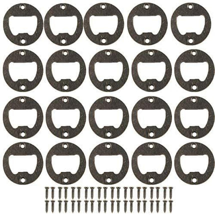 Bottle Opener Wall Mounted,100 Pack Stainless Steel Round Inset Bottle Opener Inset Kit Hardware Parts DIY kit with Screws