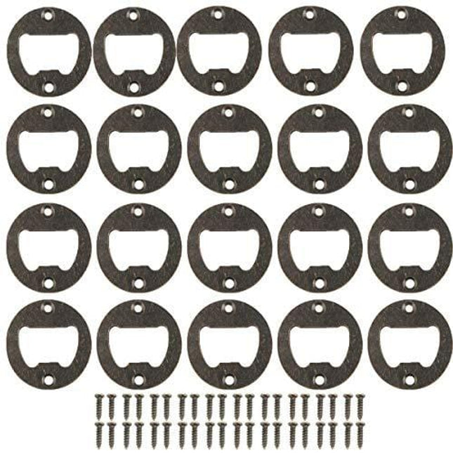 Bottle Opener Wall Mounted,100 Pack Stainless Steel Round Inset Bottle Opener Inset Kit Hardware Parts DIY kit with Screws