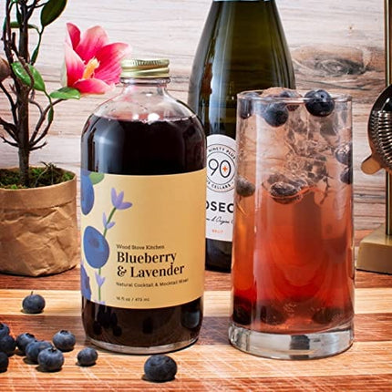 Wood Stove Kitchen - Blueberry & Lavender Mix | Cocktail Mixers - Craft Syrup for True Connoisseurs with Natural Unique Flavors - Concentrated&Alcohol Free Aromatic - Honey, 16oz
