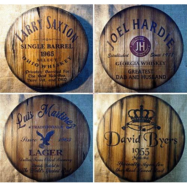 Personalized Gifts for Dad, Wall Decor Sign Inspired by Old Whiskey and Beer Barrels, Handmade Artwork on Distressed Wood, Gifts for Men, Man Cave Home Bar Rustic Decor