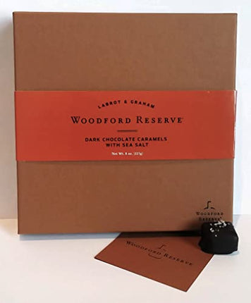 Woodford Reserve Premium Bourbon Dark Chocolate Caramels with Sea Salt Gift Box, 16 Candies per box, delicious and perfect for holiday gifts