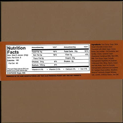 Woodford Reserve Premium Bourbon Dark Chocolate Caramels with Sea Salt Gift Box, 16 Candies per box, delicious and perfect for holiday gifts