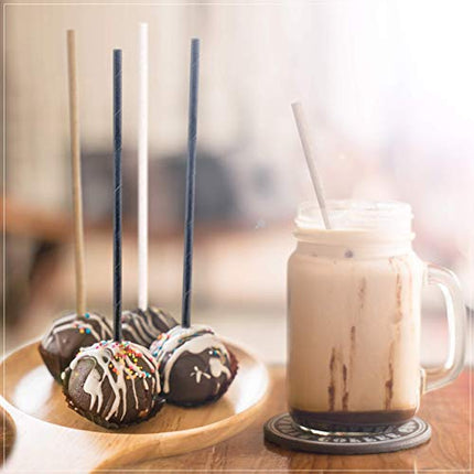 World Brand 250 Count Kraft Paper Straws - Eco-Friendly Party Supplies - Biodegradable Drinking Straws - Plastic & Dye Free - Unwrapped - Perfect for Juices, Shakes, Smoothies, Ice Coffee & More