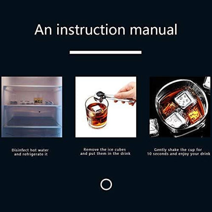 Whiskey Stones, Metal Ice Cube, Whiskey Ice Stones, Stainless Steel Resuble Beverage Chilling Rocks, Gift Sets for Man and Woman, Husband Birthday, Dad and Boyfriend 8PCS