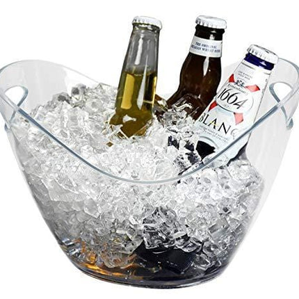 Yesland Ice Bucket Clear Plastic 3.5 Liter - Storage Tub - Perfect for Wine, Champagne or Beer Bottles