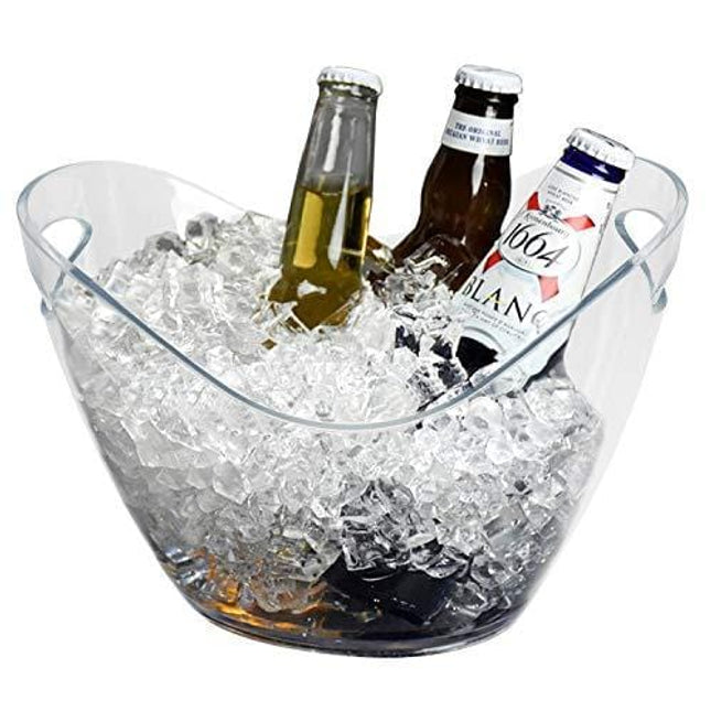 Yesland Ice Bucket Clear Plastic 3.5 Liter - Storage Tub - Perfect for Wine, Champagne or Beer Bottles