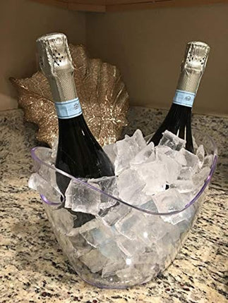 Yesland Ice Bucket Clear Plastic 3.5 Liter - Storage Tub - Perfect for Wine, Champagne or Beer Bottles