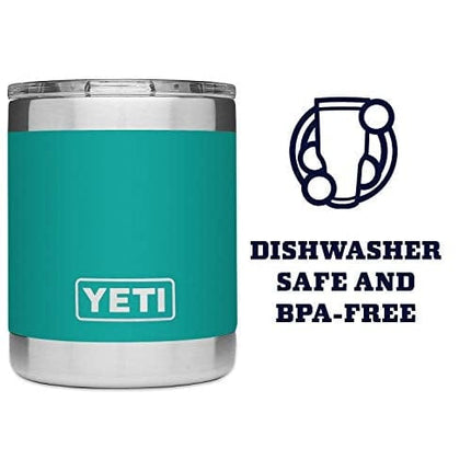 YETI Rambler 10 oz Lowball, Vacuum Insulated, Stainless Steel with MagSlider Lid, Aquifer Blue