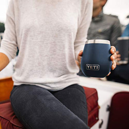 YETI Rambler 10 oz Wine Tumbler, Vacuum Insulated, Stainless Steel, Navy