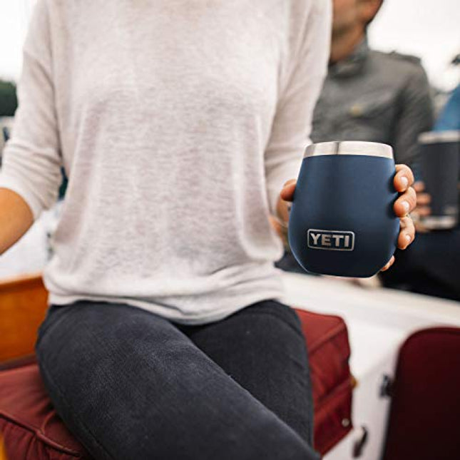 YETI Rambler 10 oz Wine Tumbler, Vacuum Insulated, Stainless Steel, Navy